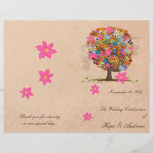 Flower Tree Wedding Program Flyers