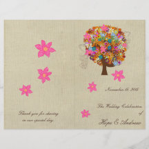 Flower Tree Wedding Program Personalised Flyer