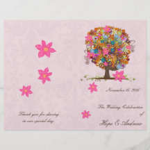 Flower Tree Wedding Program Personalised Flyer