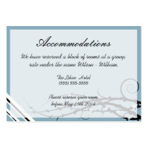 Flower Vine Wedding Accommodations Card Business Cards