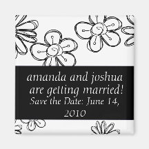 Flowerdoodles-save the date refrigerator magnet