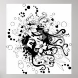 Flowered face posters