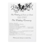 Flowering Branch Vintage Love Bird Wedding Program invitations