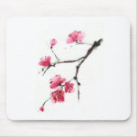 Flowering cherry. Spring. Ink and brush. mousepads