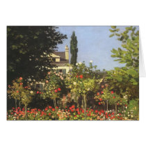 Flowering Garden at Sainte-Adresse by Claude Monet Greeting Card