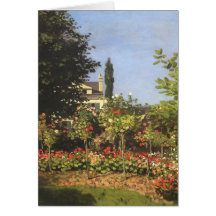 Flowering Garden at Sainte-Adresse by Claude Monet Card
