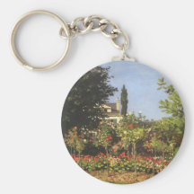 Flowering Garden at Sainte-Adresse by Claude Monet Keychains