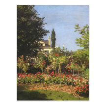 Flowering Garden at Sainte-Adresse by Claude Monet Post Card