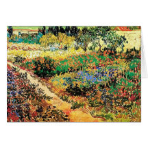 Flowering Garden with Path, Vincent van Gogh Greeting Cards