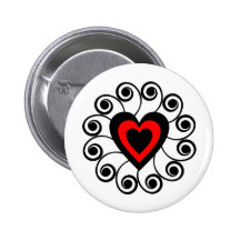 Flowering Heart #0033 Button