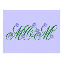 Flowering Mum blue Postcard