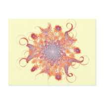 Flowering Sun Fractal Post Cards