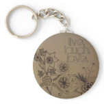 flowers 007, live., laugh., love. - Customised keychains