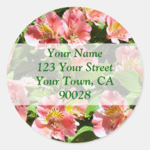 flowers address labels stickers