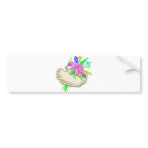 FLowers and Artist Palette Bumper Sticker