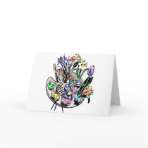 FLowers and Artist Palette Card