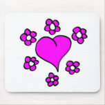 Flowers and Hearts Mousepad