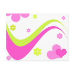 Flowers and hearts - Postcard