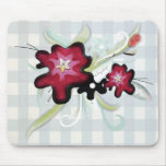 Flowers and soft gingham Mousepad