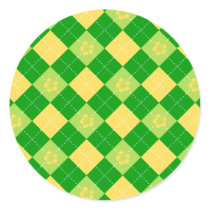 Flowers & Argyle Round Sticker