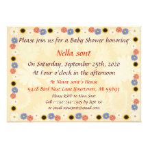 flowers baby shower invitation
