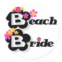 Flowers Beach Bride T-shirts and Gifts Round Sticker