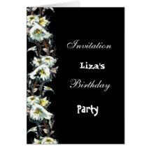Flowers birthday Party Invitation Card