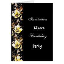 Flowers birthday Party Invitation Cards