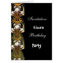 Flowers birthday Party Invitation Greeting Card