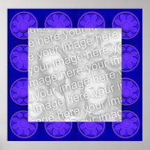 flowers blue photo frame print