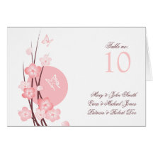 Flowers Butterfly Wedding Party Table Place Card