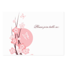 Flowers Butterfly Wedding Party Table Place Card Business Card