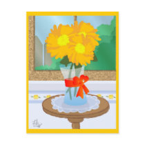 Flowers by a Window Postcard