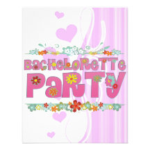 flowers floral hippie bachelorette party bridal custom announcements