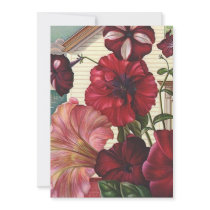 Flowers Garden Blank Invitations Housewarming move