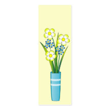 Flowers in a blue vase business cards