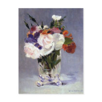 Flowers in a Crystal Vase by Manet Postcard