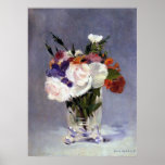 Flowers in a Crystal Vase by Manet Print