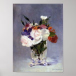Flowers in a Crystal Vase by Manet Print