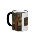 flowers in a tan vase  mugs