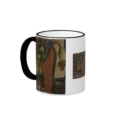 flowers in a tan vase  mug by nocklist