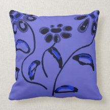 Flowers in Blue Pillows