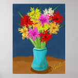 Flowers In Blue Vase posters