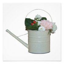 Flowers in watering can photo print