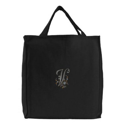 Flowers Monogram V Tote Bag