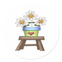 flowers on bench stickers