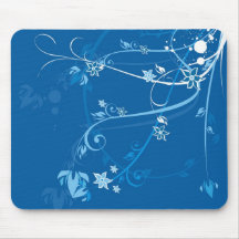 Flowers on Blue - Mousepad