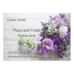 flowers on old music business card