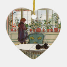 Flowers on the Windowsill by Carl Larsson Christmas Tree Ornament