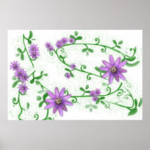 Flowers on Vines Poster